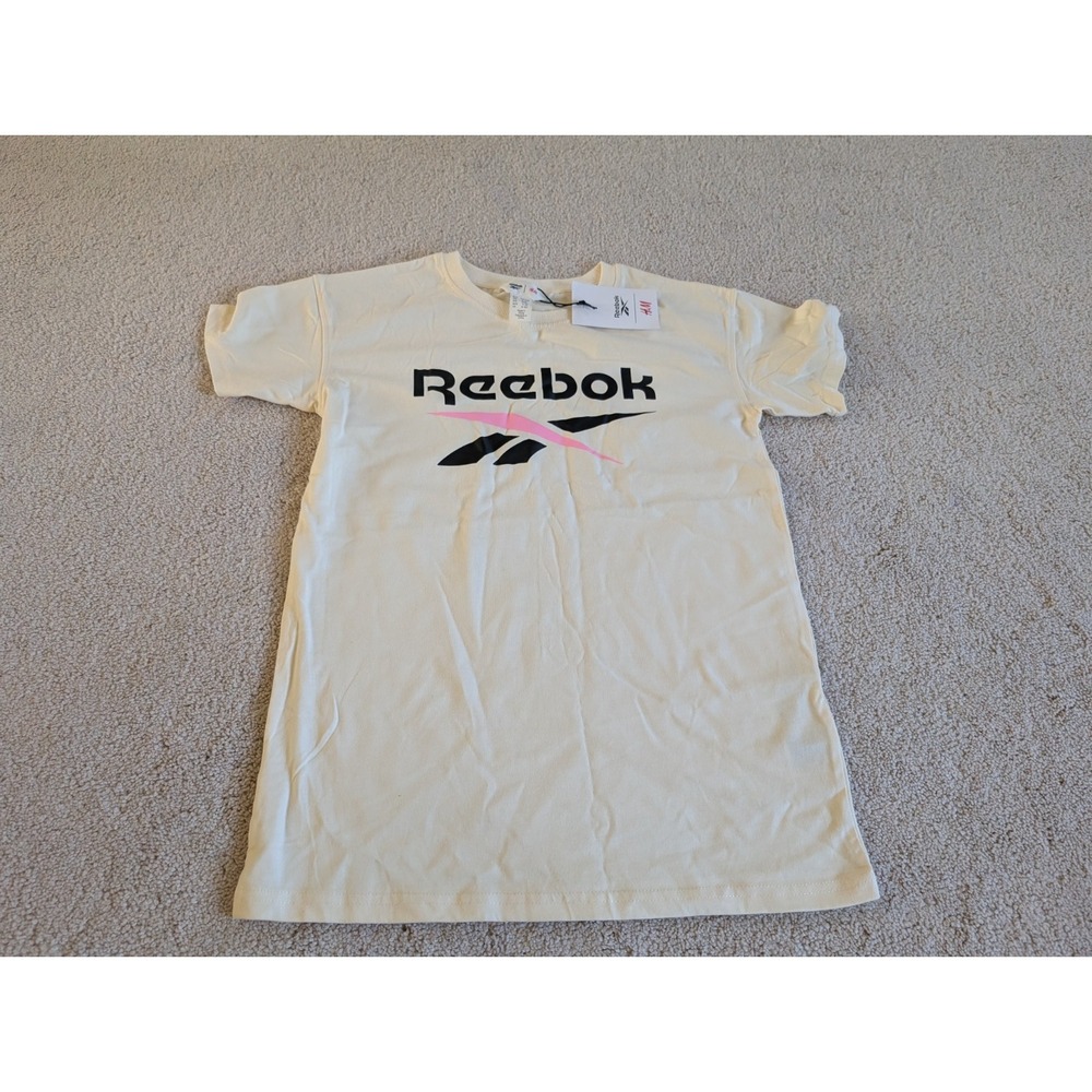 Reebok H&M White T-Shirt Size 8/10Y NWT Ivory Girls Tee